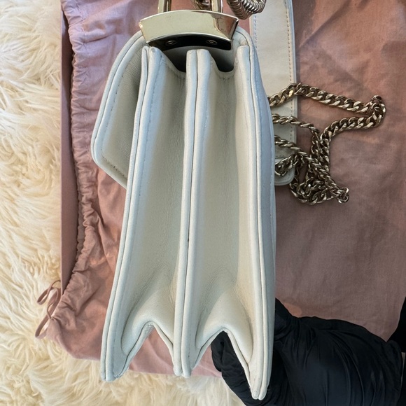 White Authentic Miu Miu Confidential Matelassé Leather Bag - Picture 9 of 11